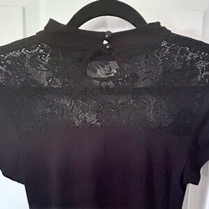 Akribos XXIV Black Lace and ruched top